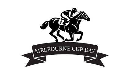 Melbourne Cup Day typography logo, Vector illustration. November