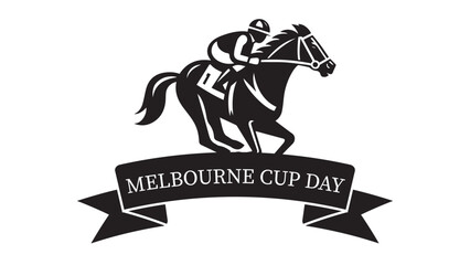 Melbourne Cup Day typography logo, Vector illustration. November