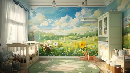 interior of a baby room
