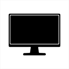 Monitor silhouette vector illustration on white background
