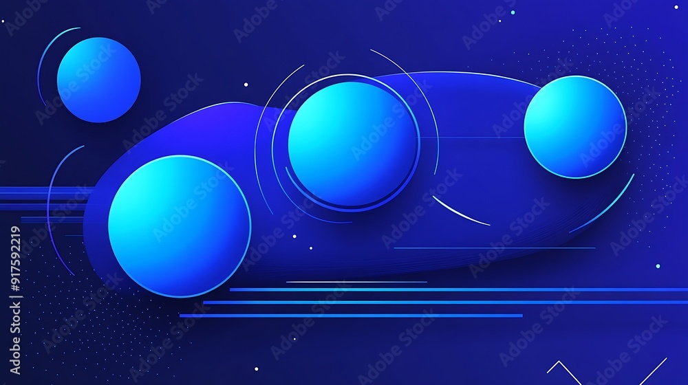 Poster Dynamic Blue Waves: An Abstract Background of Fluidity and Depth for Creative Projects