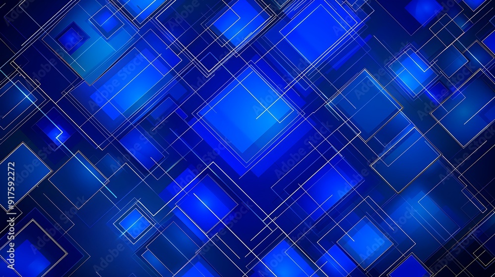 Poster Dynamic Blue Waves: An Abstract Background of Fluidity and Depth for Creative Projects