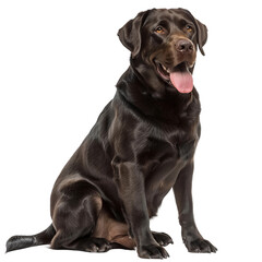 Radiant Smile: The Golden Retriever's Joyful Pose - Isolated on White Background.