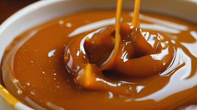 swirling caramel close-up
