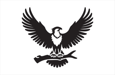 Fototapeta premium a silhouette vector of Osprey icon in white background