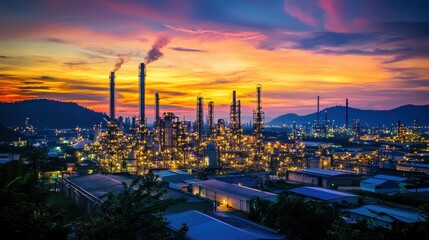 Obraz premium Petrochemical industry with Twilight sky
