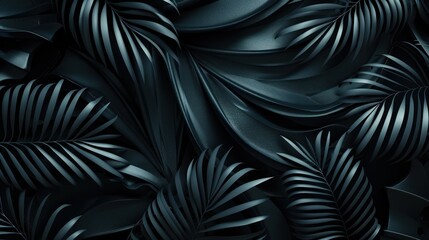 Dark Tropical Leaves Abstract Background