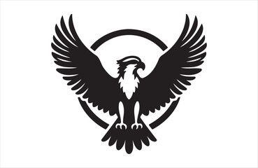 Obraz premium a silhouette vector of Osprey icon in white background