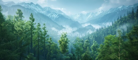 Misty Mountain Landscape