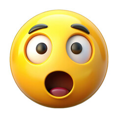 Fototapeta premium Shocked Yellow emoji isolated on transparent background