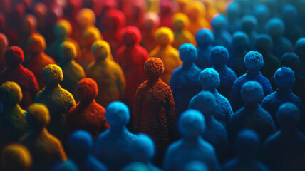 Obraz premium create an image that represents this title: Rise Above the Crowd: The Key to Standing Out in a Competitive Market.generative ai