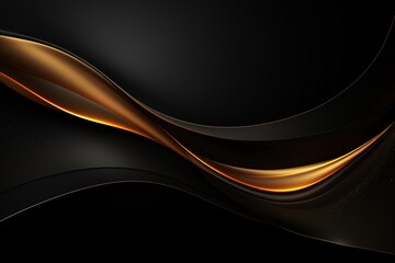 Abstract background with flowing gold and black lines.