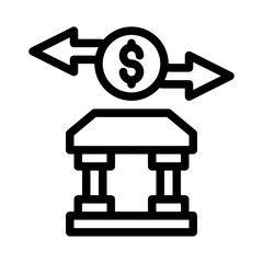 bank transfer line icon