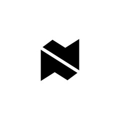 simple N letter logo, abstract N symbol