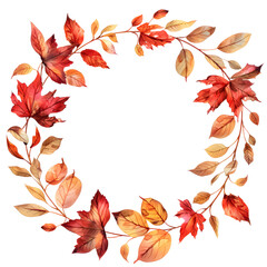 Autumn leaves frame illustration