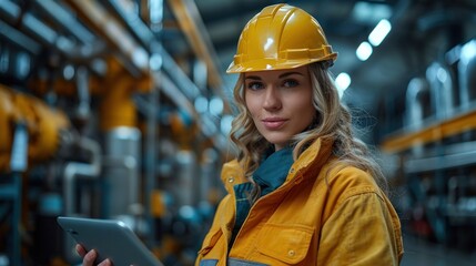Female Engineer in Industrial Setting