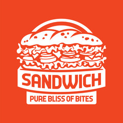 Sandwich Simple Logo Design with BLack and White Style