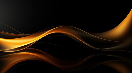Abstract background with flowing gold lines on black.
