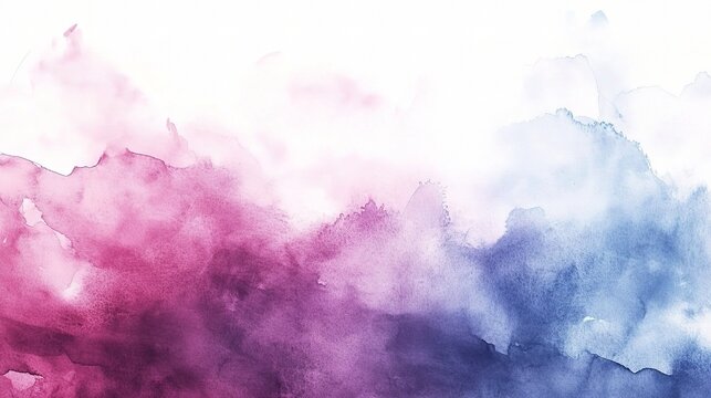 Abstract Watercolor Background:  Pink and Blue Hues Blend in a Delicate Wash of Color  