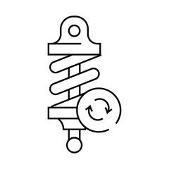 replacing shock absorber line icon vector. replacing shock absorber sign. isolated contour symbol black illustration