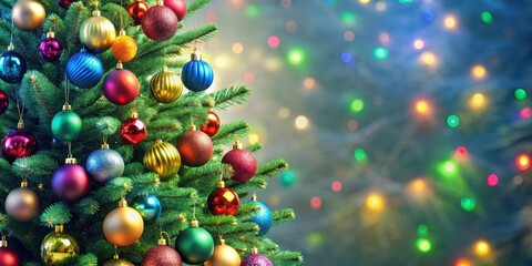 Christmas tree decorated with colorful baubles, christmas, tree, baubles, ornaments, decor, holiday, festive