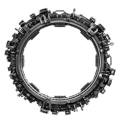 Cyborg circuit frame illustration