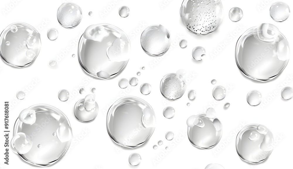 Poster water drops isolated on white background