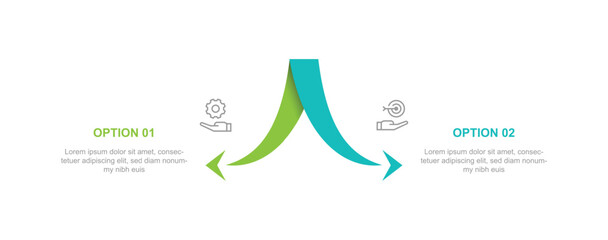 2 step infographic template suitable for business information and banner presentation