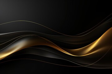 Abstract black and gold wave background.