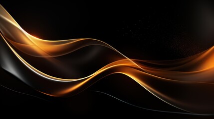 Abstract gold and black wavy background.