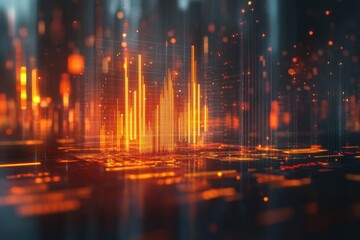 Naklejka premium Digital Marketing Data Analysis Charts in Abstract Surreal Creative Concept.