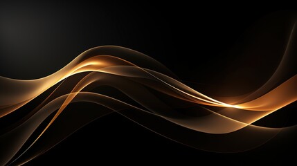 Abstract background with flowing golden lines on black.