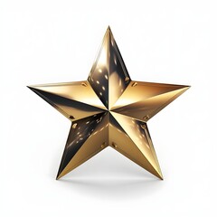 golden star on white background,Creative stock photo in copy space,
