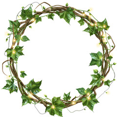 Naklejka premium Fantasy vines frame illustration