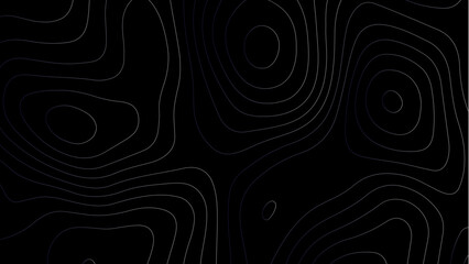 Abstract topographic map background. Abstract white on black background Topographic line map pattern. 