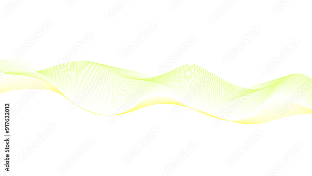 Poster abstract green and white background with flowing lines.