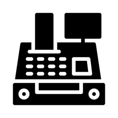 cash register glyph icon