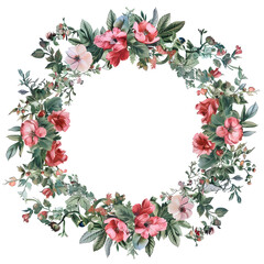 Fototapeta premium Floral wreath frame illustration