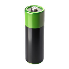 Battery AA black and green standing isolated on transparent background