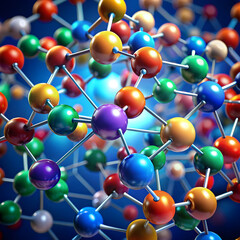Obraz premium colourful atoms forming molecular structure