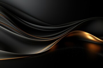 Abstract black and gold wave background.