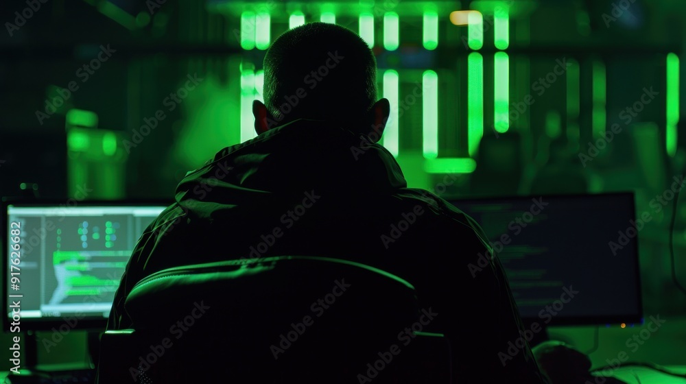 Poster hacker in the dark