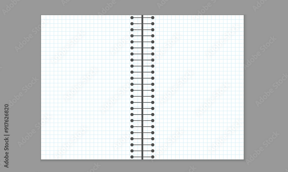 Poster paper notebook, two sided graph paper note book, notebook sheet, notebook pages vector illustration.