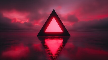 Glowing Triangle in a Red Sky