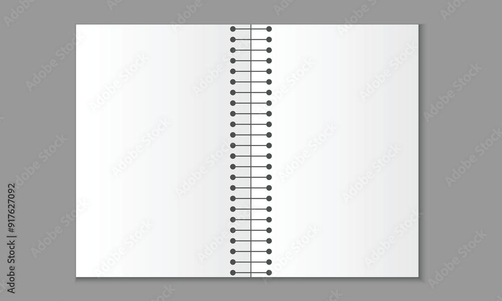 Poster paper notebook, two sided blank paper note book, notebook sheet, notebook pages vector illustration.