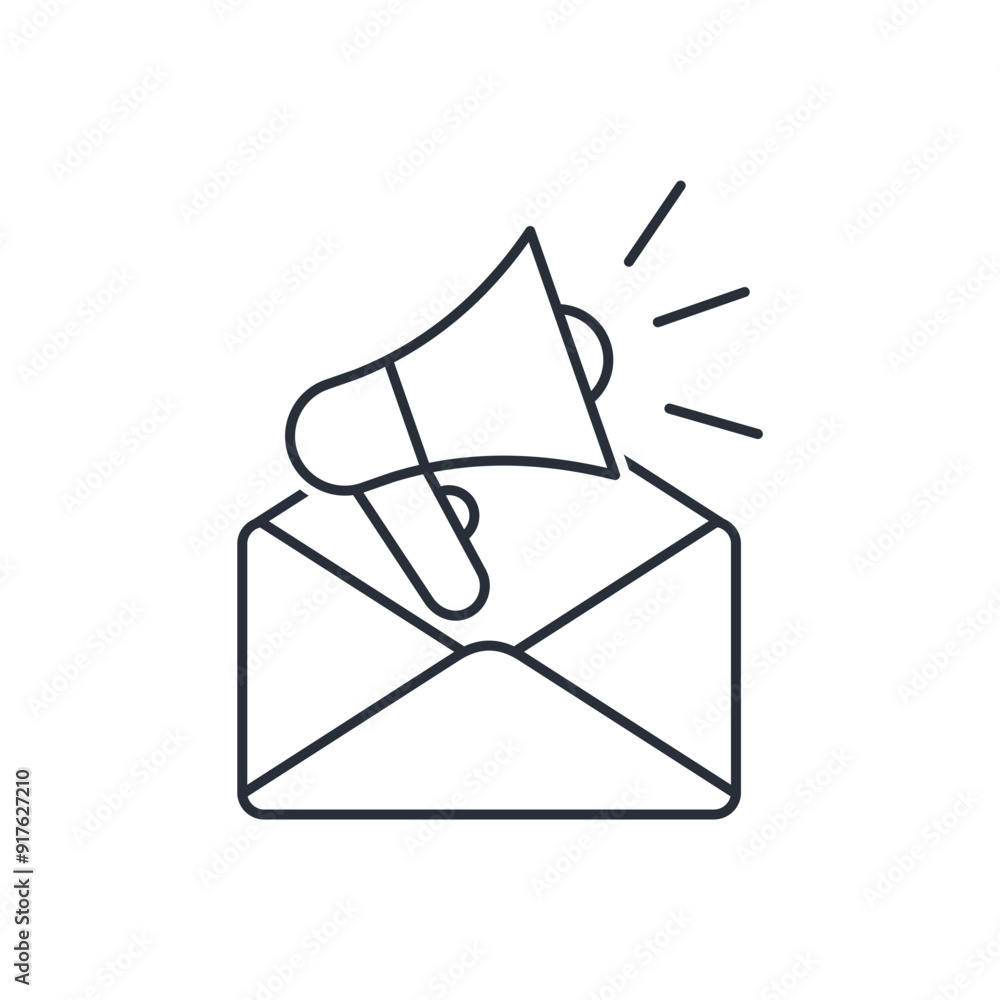 Poster message alert. notification center.vector linear icon isolated on white background.