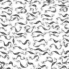 Collection of simple geometric seamless ornamental vector leaf's patterns and swatches. White and grey geometric oriental backgrounds.