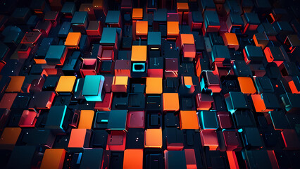 Fototapeta premium futuristic abstract background with squares as the central theme