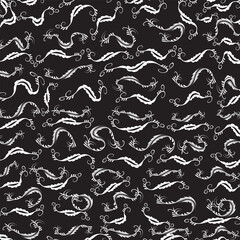 Collection of simple geometric seamless ornamental vector leaf's patterns and swatches. White and grey geometric oriental backgrounds.