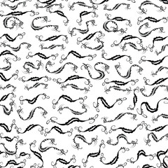 Collection of simple geometric seamless ornamental vector leaf's patterns and swatches. White and grey geometric oriental backgrounds.